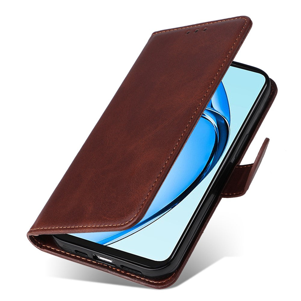 Til Oppo A60 4G Lædercover Kalveskindsstruktur Pung Magnetisk Spænde Mobiltelefoncover
