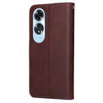 For Oppo A60 4G Leather Case Calf Texture Wallet Magnetic Buckle Cell Phone Cover