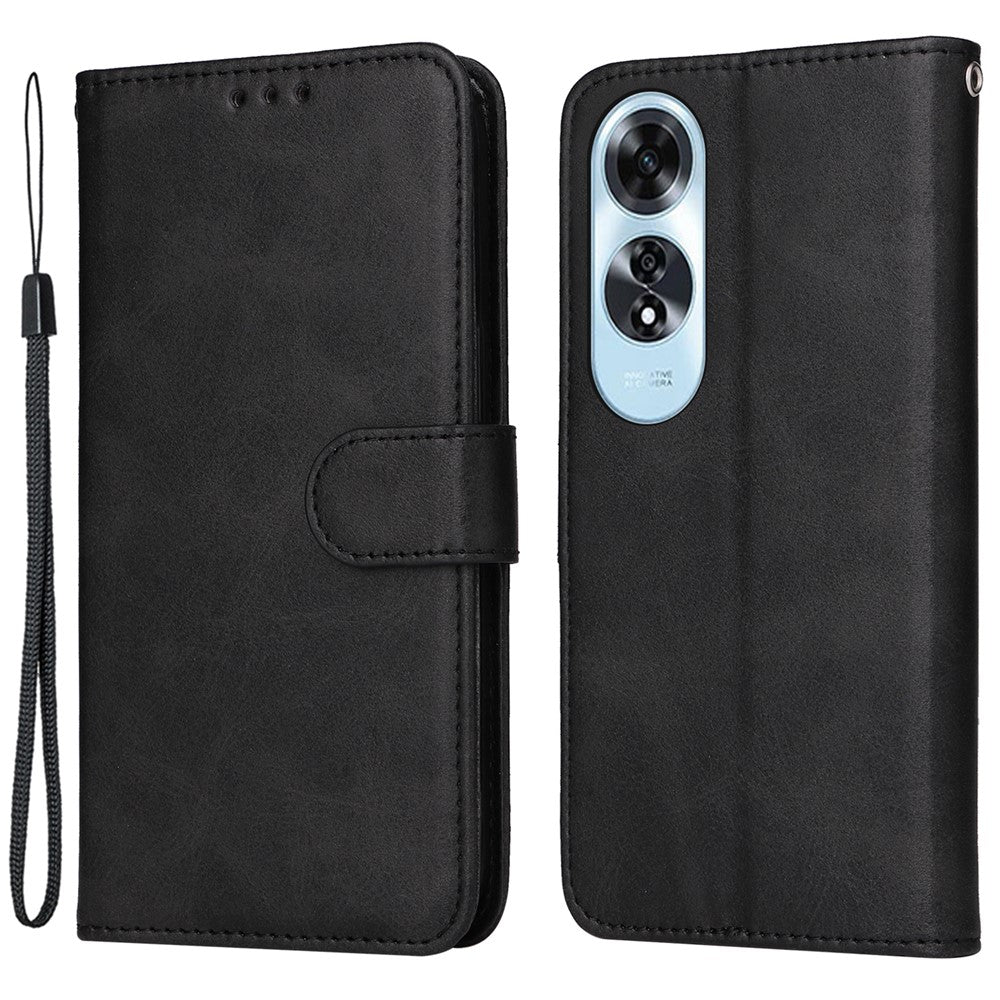 Til Oppo A60 4G Lædercover Kalveskindsstruktur Pung Magnetisk Spænde Mobiltelefoncover