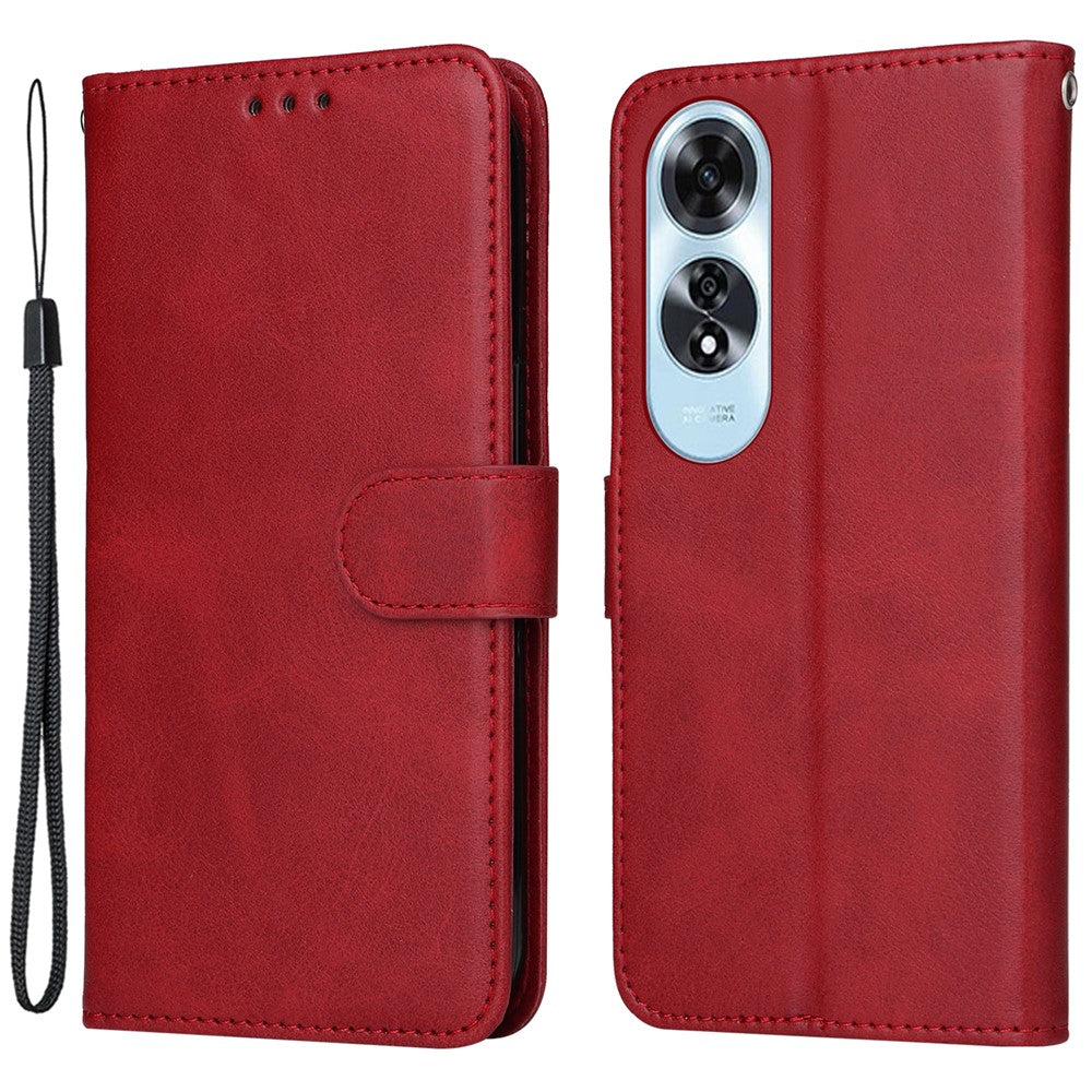 Til Oppo A60 4G Lædercover Kalveskindsstruktur Pung Magnetisk Spænde Mobiltelefoncover