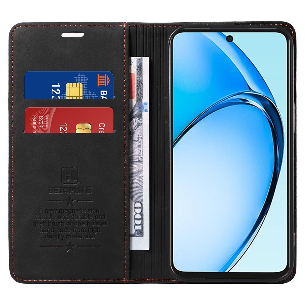 BETOPNICE 003 For Oppo A60 4G Case PU Leather Magnetic Auto-Absorbed Phone Cover RFID Blocking Protection