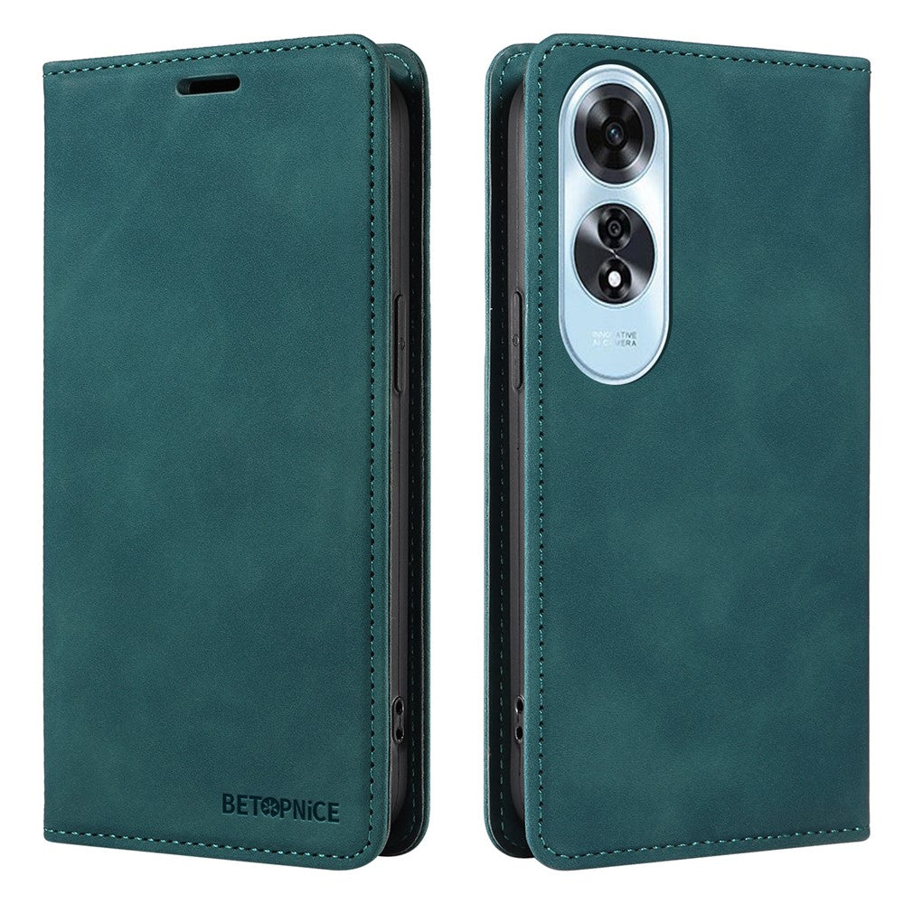 BETOPNICE 003 For Oppo A60 4G Case PU Leather Magnetic Auto-Absorbed Phone Cover RFID Blocking Protection