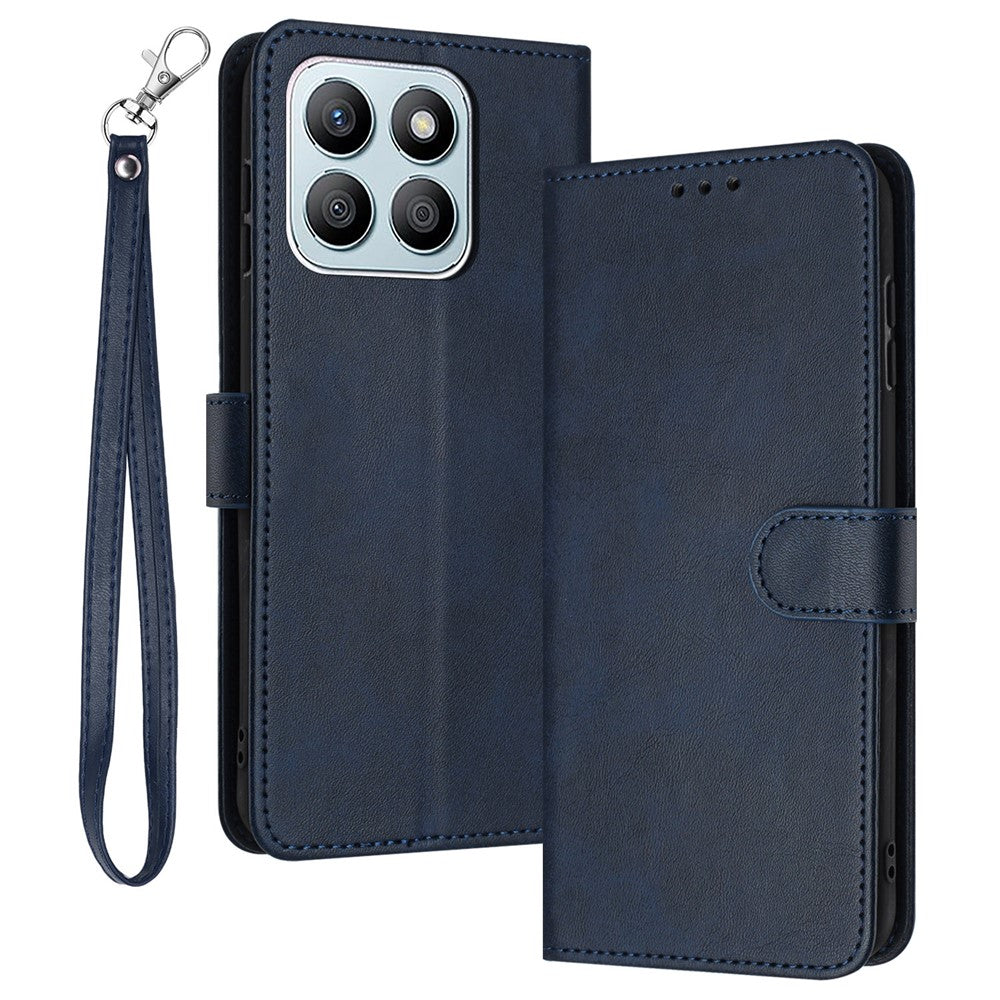 For Honor X8b 4G Case Calf Texture Leather Wallet Flip Stand Mobile Phone Cover