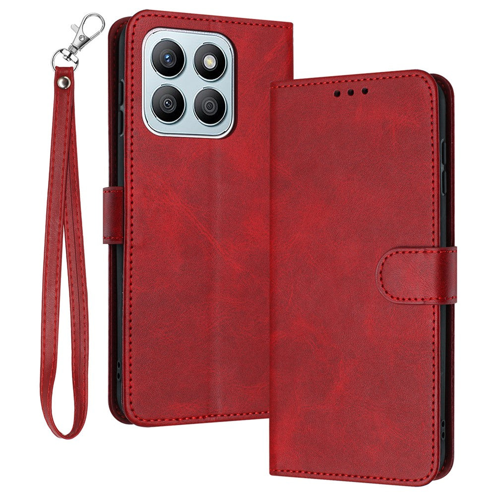 For Honor X8b 4G Case Calf Texture Leather Wallet Flip Stand Mobile Phone Cover