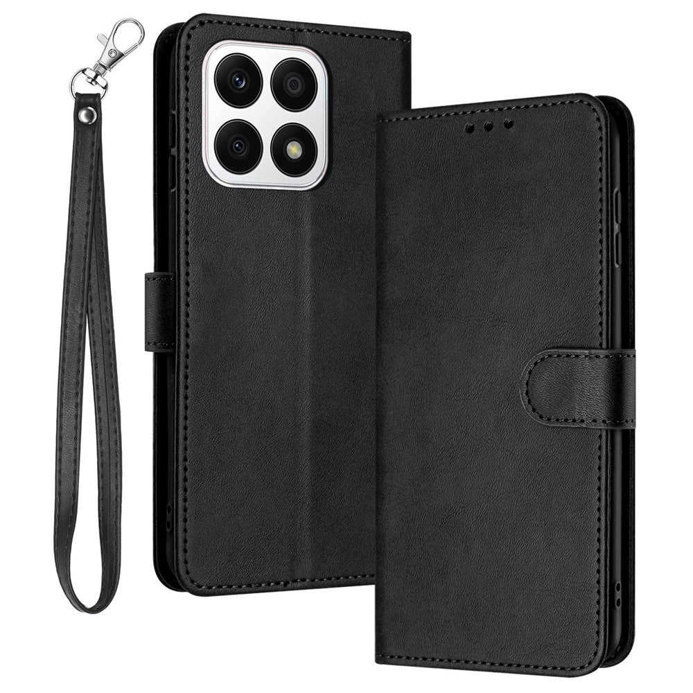 Phone Cases for Honor X8a 4G Leather Wallet Cell Phone Stand Calf Texture Cover