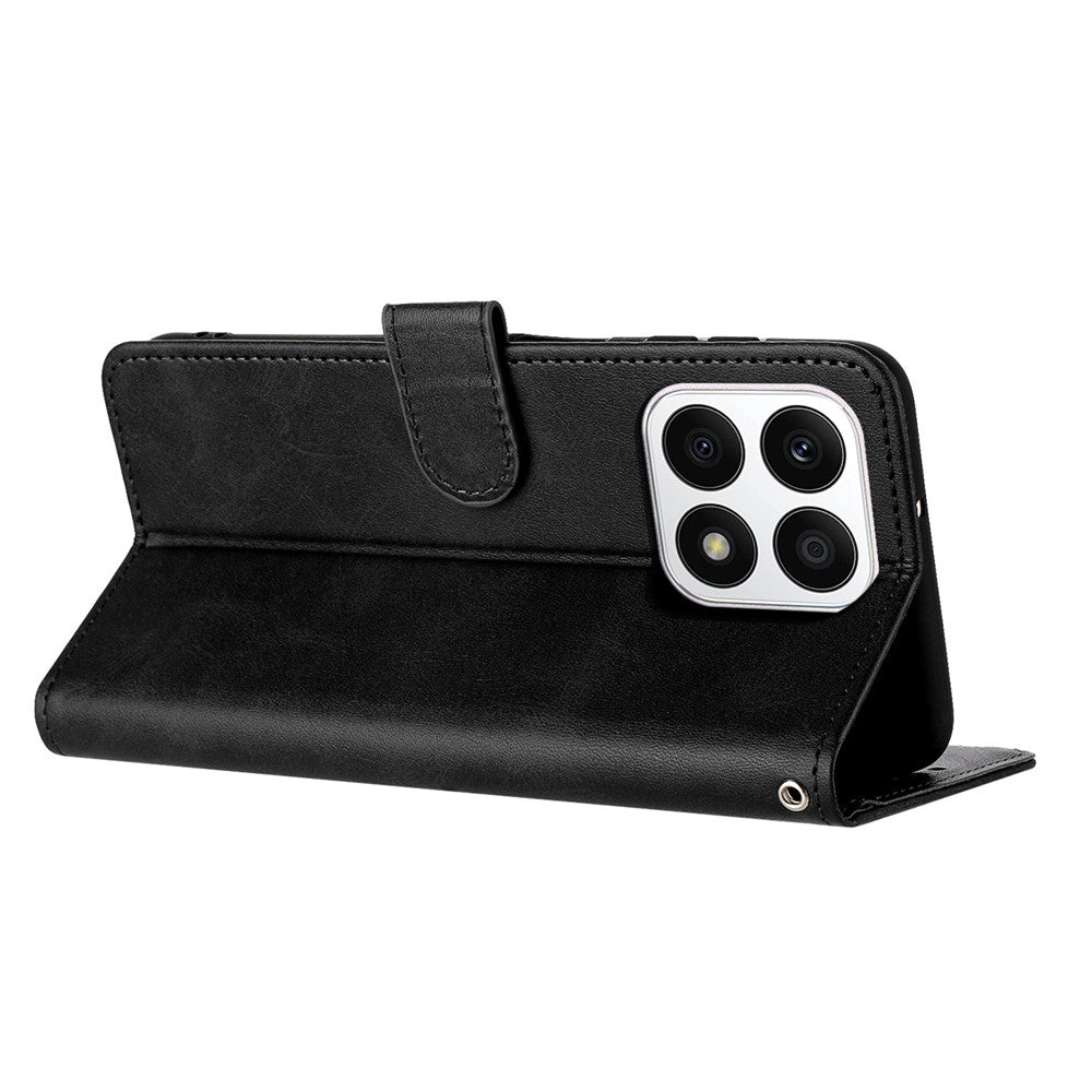 Phone Cases for Honor X8a 4G Leather Wallet Cell Phone Stand Calf Texture Cover