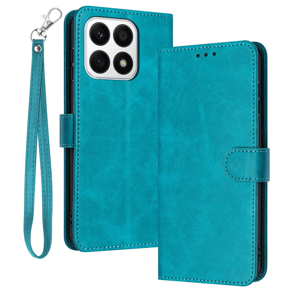 Phone Cases for Honor X8a 4G Leather Wallet Cell Phone Stand Calf Texture Cover