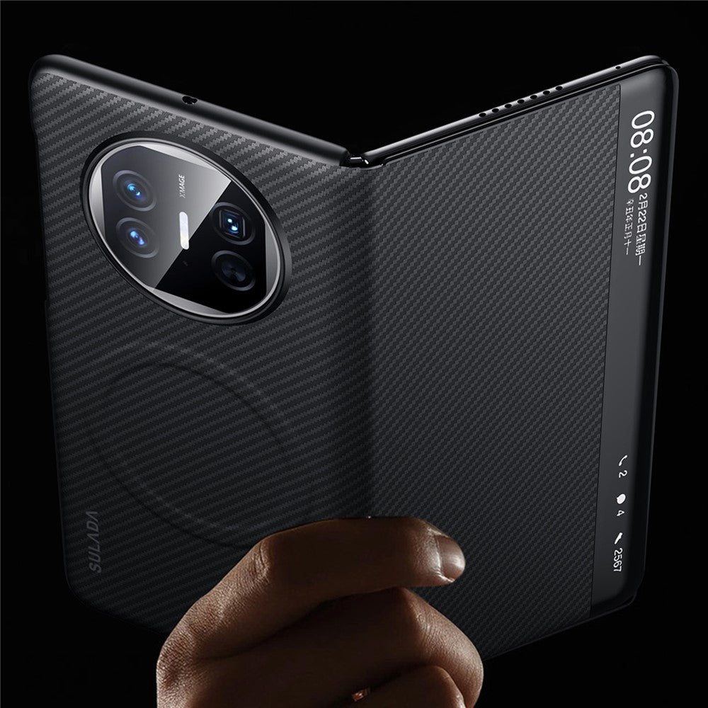 SULADA For Huawei Mate X5 Magnetic Case PU+PC Phone Cover with View Window