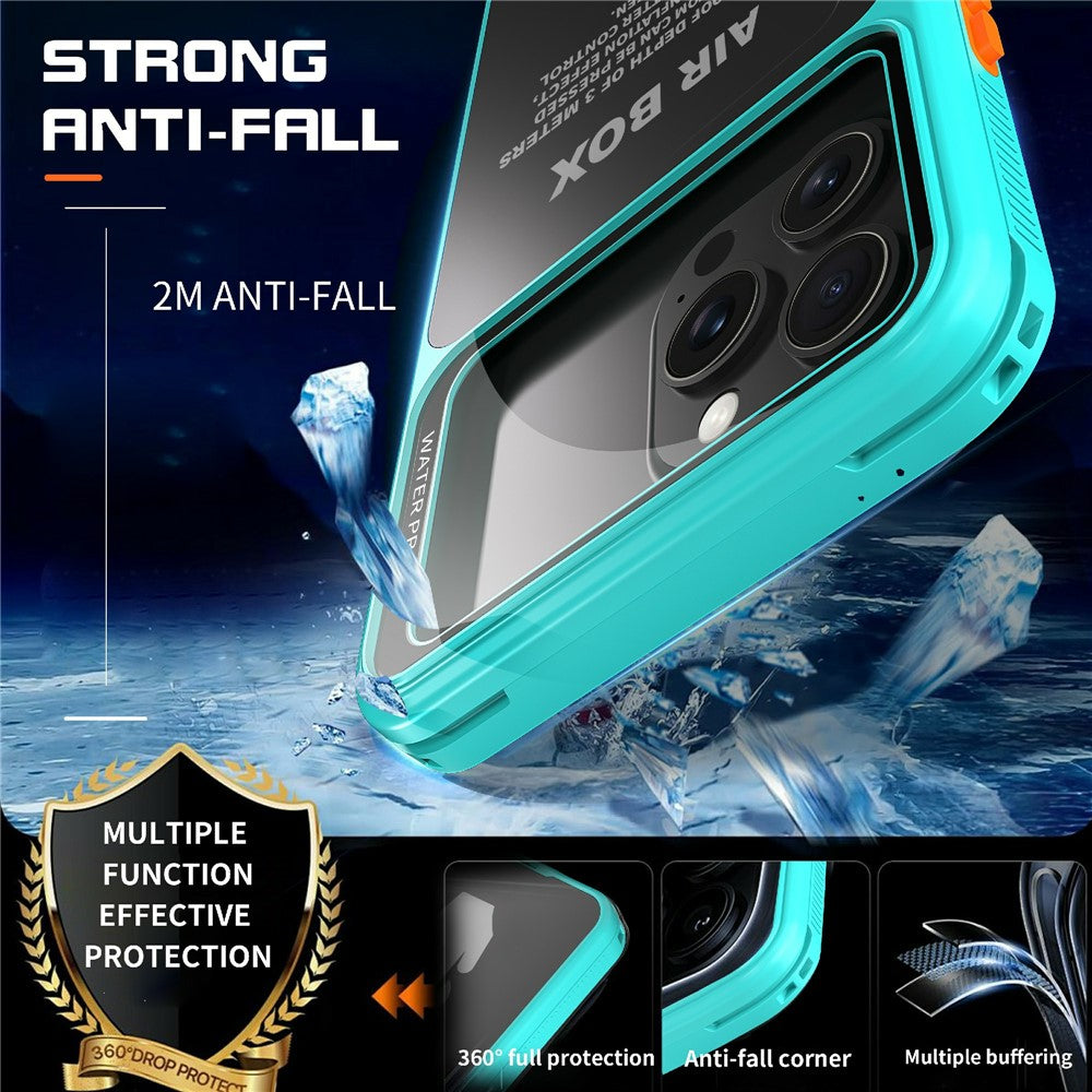 SHELLBOX Air Box-serien til iPhone 15 Pro Max Vandtæt Cover PC+TPU+PET Beskyttende Telefoncover