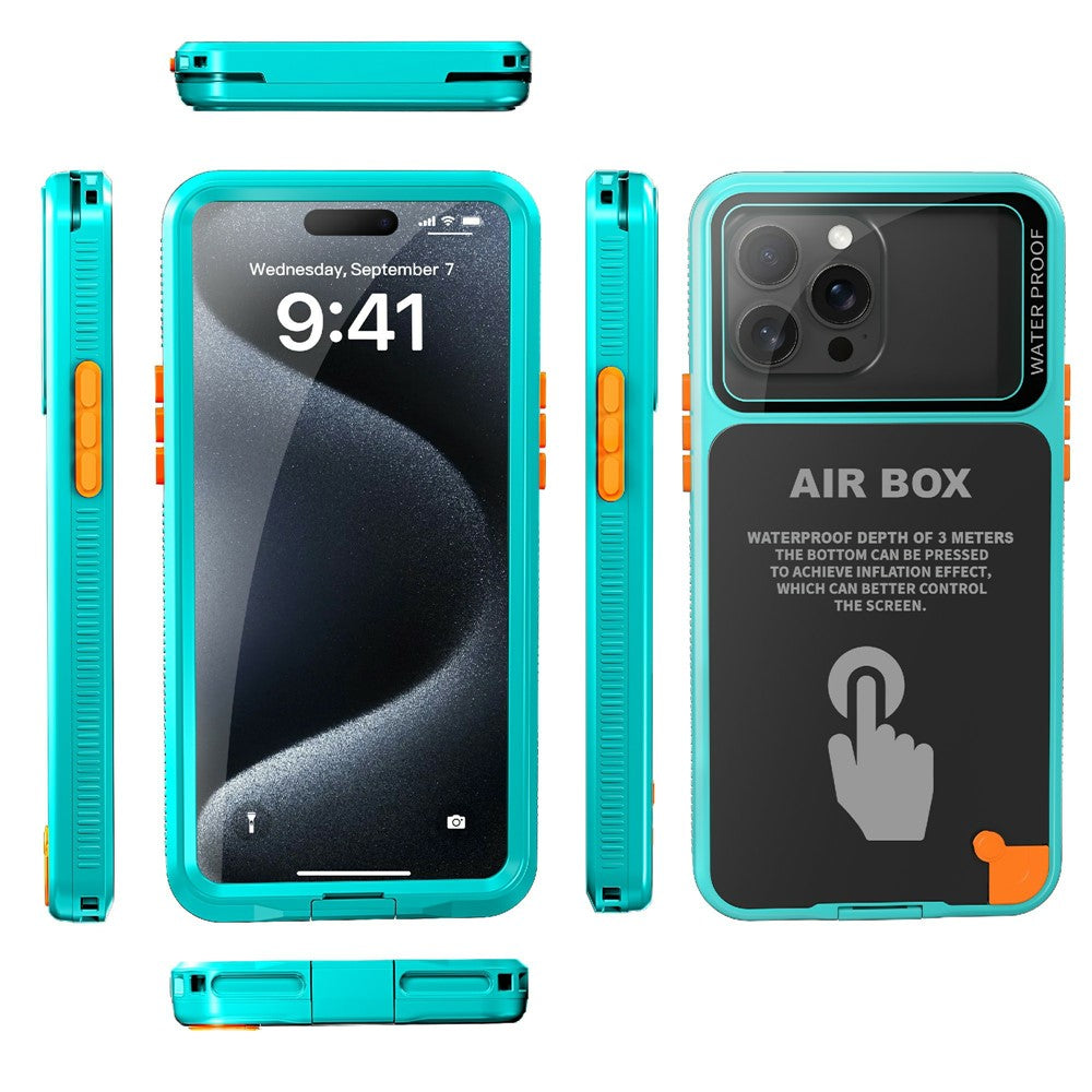 SHELLBOX Air Box-serien til iPhone 15 Pro Max Vandtæt Cover PC+TPU+PET Beskyttende Telefoncover