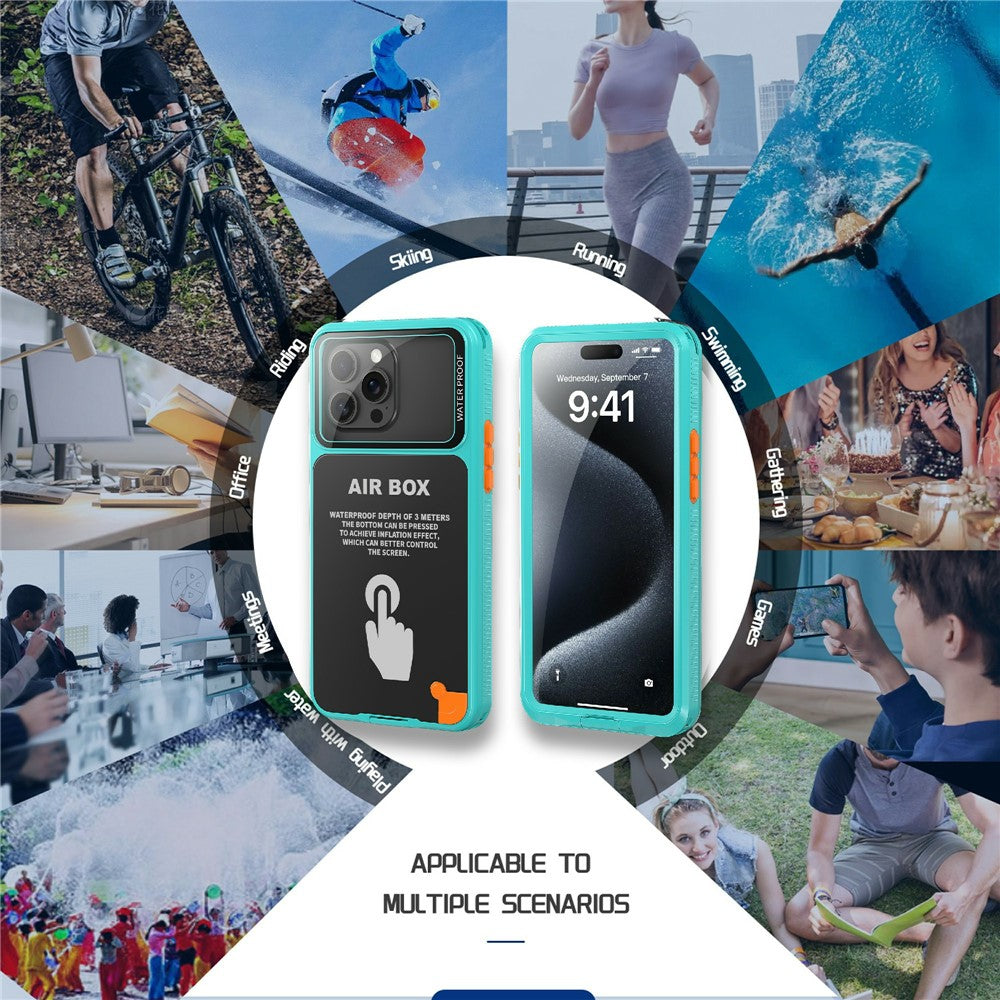 SHELLBOX Air Box-serien til iPhone 15 Pro Max Vandtæt Cover PC+TPU+PET Beskyttende Telefoncover