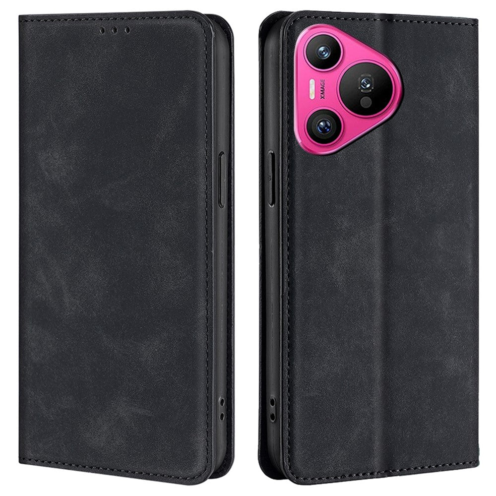 Huawei Pura 70-cover i PU-læder med kortholder, Skin-Touch