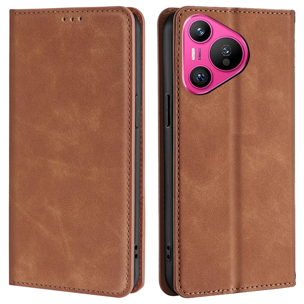 Huawei Pura 70-cover i PU-læder med kortholder, Skin-Touch