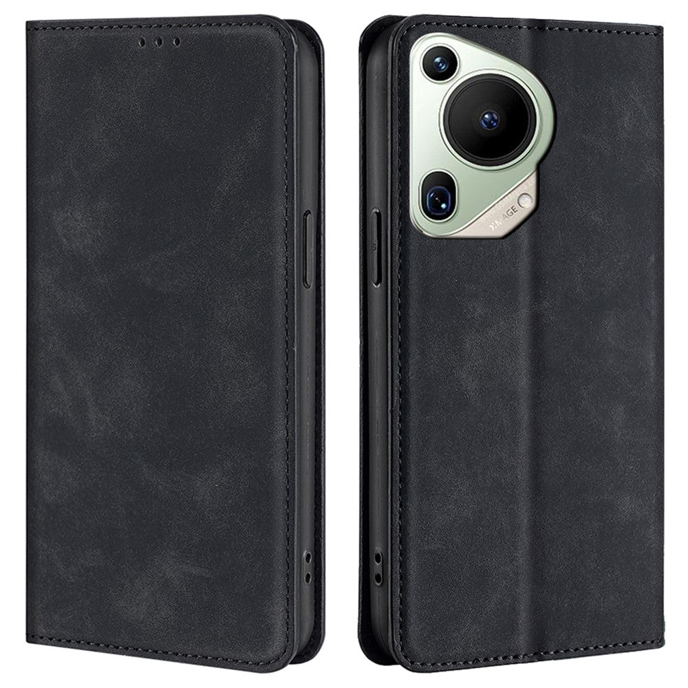 For Huawei Pura 70 Ultra Case PU Leather Hidden Magnetic Adsorption Flip Phone Cover