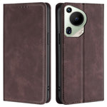 For Huawei Pura 70 Ultra Case PU Leather Hidden Magnetic Adsorption Flip Phone Cover