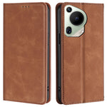 For Huawei Pura 70 Ultra Case PU Leather Hidden Magnetic Adsorption Flip Phone Cover