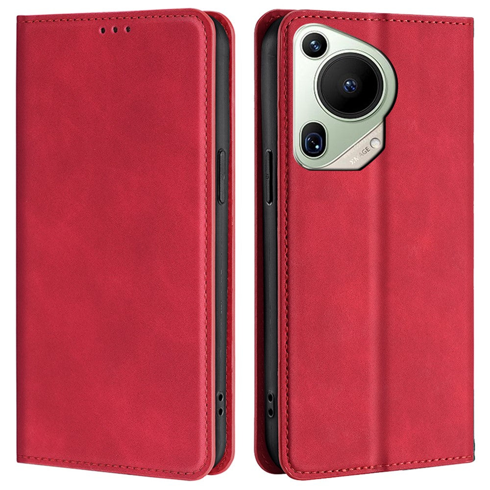 For Huawei Pura 70 Ultra Case PU Leather Hidden Magnetic Adsorption Flip Phone Cover