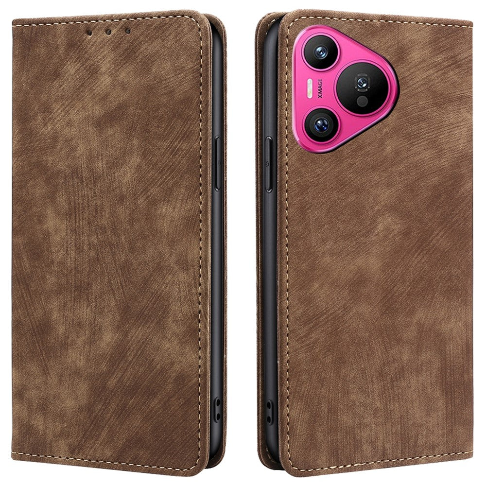 For Huawei Pura 70 Case RFID Blocking PU Leather Wallet Stand Anti-scratch Phone Cover