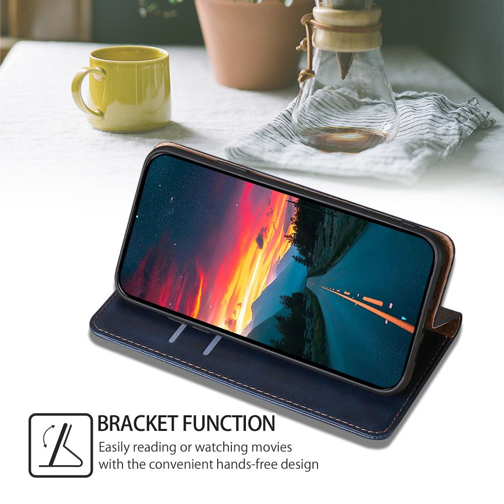 Til Samsung Galaxy M55 5G / C55 5G / F55 5G Pung Etui Magnetisk Auto-Absorberende Læder Telefoncover