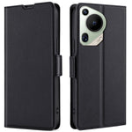 Huawei Pura 70 Ultra Cover Ultratunt Läderfodral med Korthållare, Magnetiskt mobilfodral
