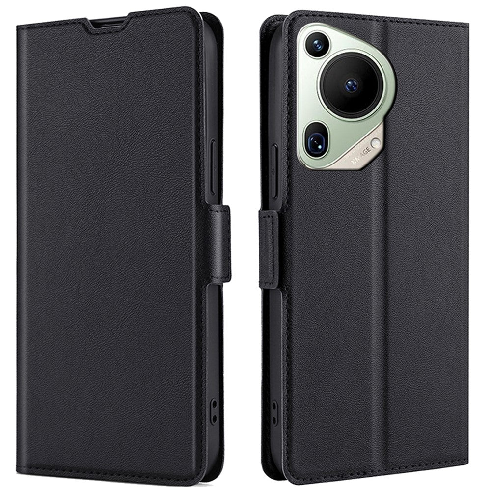 Huawei Pura 70 Ultra Cover Ultratunt Läderfodral med Korthållare, Magnetiskt mobilfodral
