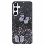 AW-serien för Samsung Galaxy A25 5G (Global) (161,0 X 76,5 X 8,3 mm) skal med glitter och fjärilsmönster i TPU-fodral