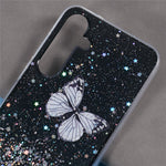 AW-serien för Samsung Galaxy A25 5G (Global) (161,0 X 76,5 X 8,3 mm) skal med glitter och fjärilsmönster i TPU-fodral
