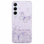 AW-serien för Samsung Galaxy A25 5G (Global) (161,0 X 76,5 X 8,3 mm) skal med glitter och fjärilsmönster i TPU-fodral