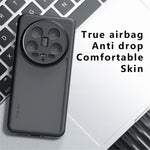 For Xiaomi 14 Ultra Case Skin-Touch TPU + PC Matte Phone Back Cover, Transparent Black