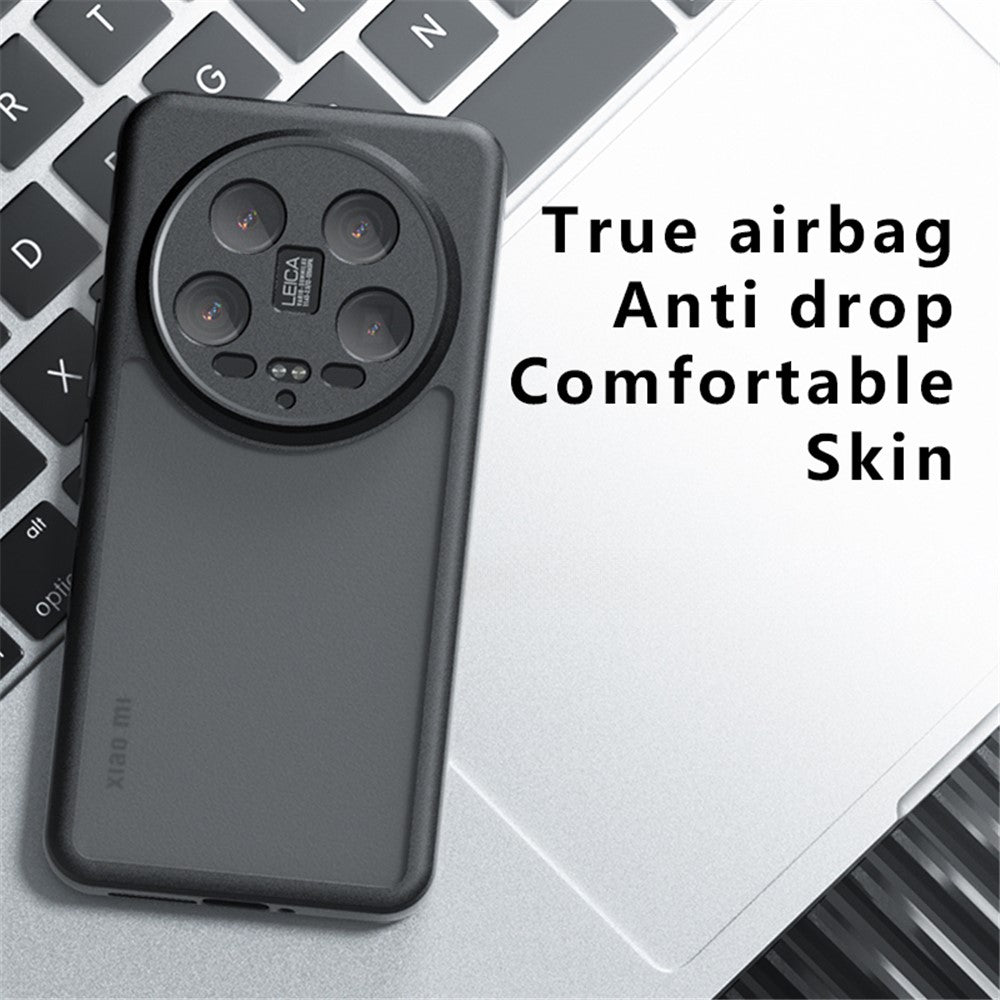 For Xiaomi 14 Ultra Case Skin-Touch TPU + PC Matte Phone Back Cover, Transparent Black