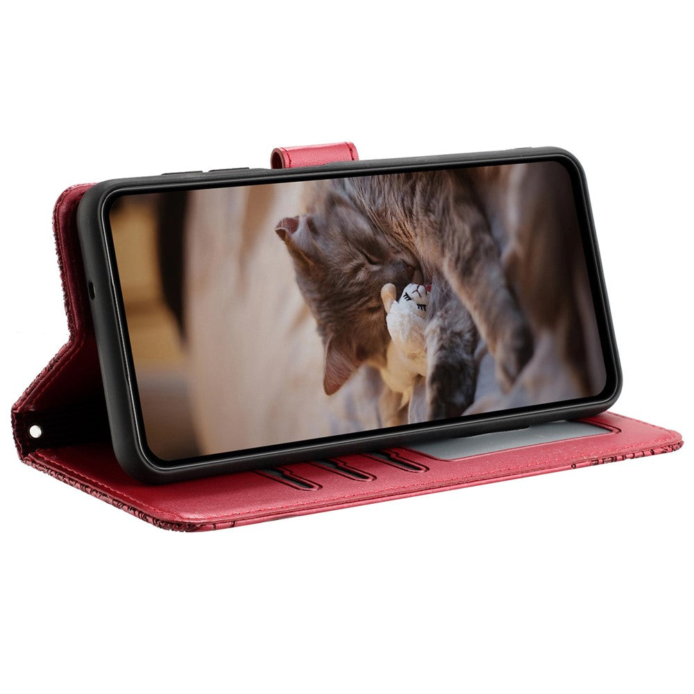 For Xiaomi Redmi 13C 4G / 5G / 13R 5G / Poco M6 5G / Poco C65 4G Case PU Leather Wallet Cover Wall Cats Pattern