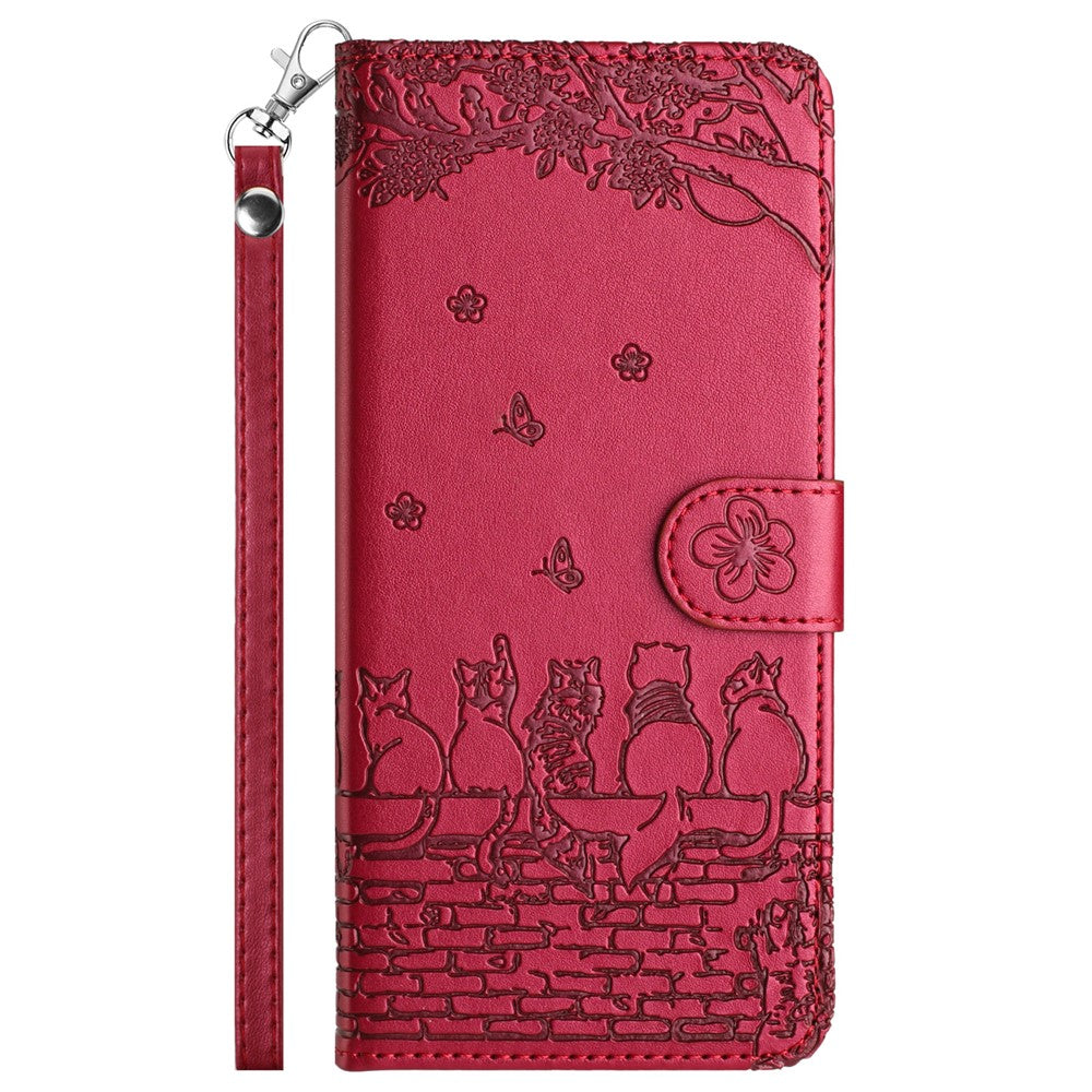 For Xiaomi Redmi 13C 4G / 5G / 13R 5G / Poco M6 5G / Poco C65 4G Case PU Leather Wallet Cover Wall Cats Pattern