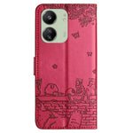 For Xiaomi Redmi 13C 4G / 5G / 13R 5G / Poco M6 5G / Poco C65 4G Case PU Leather Wallet Cover Wall Cats Pattern