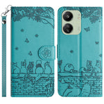 For Xiaomi Redmi 13C 4G / 5G / 13R 5G / Poco M6 5G / Poco C65 4G Case PU Leather Wallet Cover Wall Cats Pattern