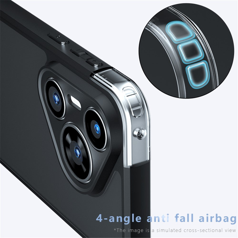 Etui til Huawei Pura 70 Pro / Pura 70 Pro+, TPU + PC med skin-touch, mat bagsidecover til telefon, transparent sort