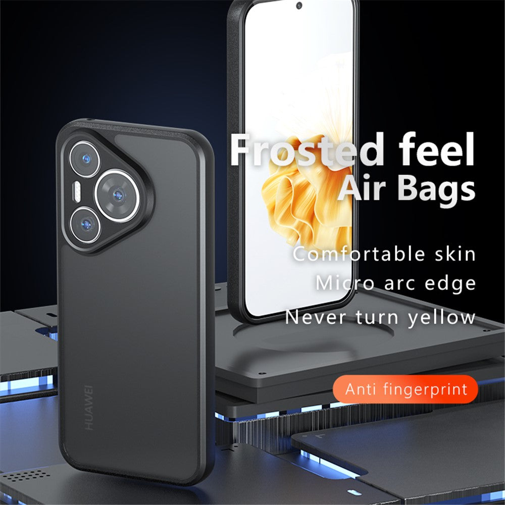 Etui til Huawei Pura 70 Pro / Pura 70 Pro+, TPU + PC med skin-touch, mat bagsidecover til telefon, transparent sort
