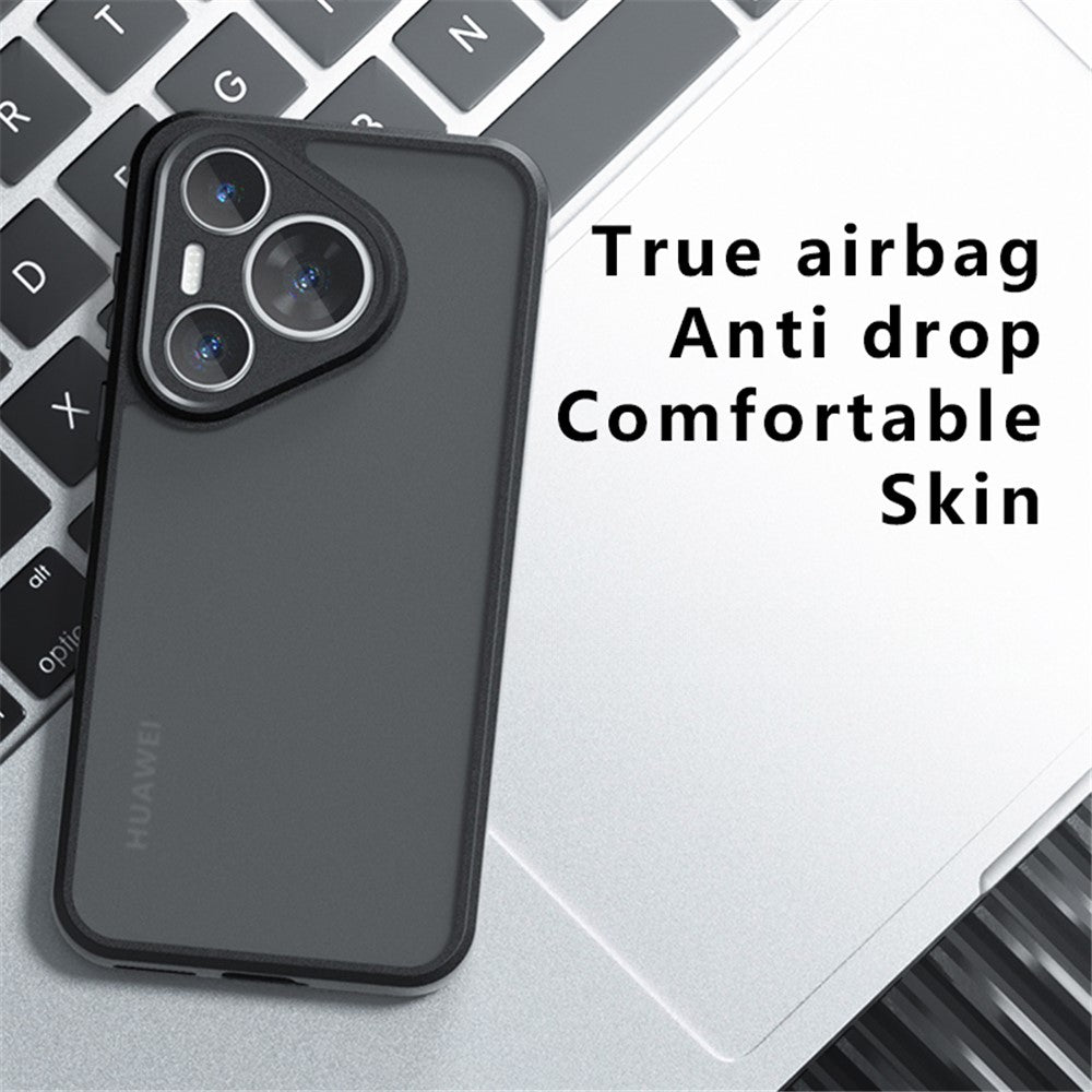 Etui til Huawei Pura 70 Pro / Pura 70 Pro+, TPU + PC med skin-touch, mat bagsidecover til telefon, transparent sort
