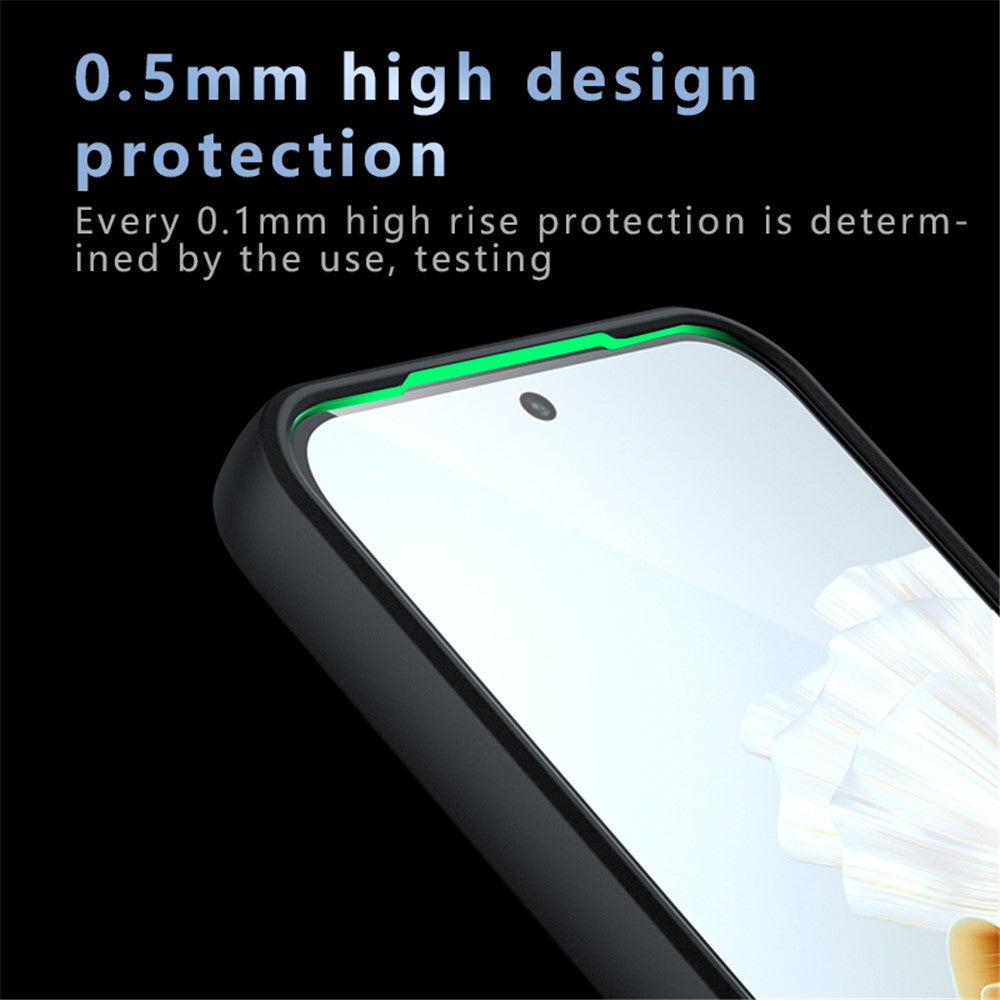 Etui til Huawei Pura 70 Pro / Pura 70 Pro+, TPU + PC med skin-touch, mat bagsidecover til telefon, transparent sort