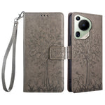 For Huawei Pura 70 Ultra Case PU Leather Wallet Stand Floral Phone Cover with Hand Strap