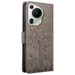 For Huawei Pura 70 Ultra Case PU Leather Wallet Stand Floral Phone Cover with Hand Strap