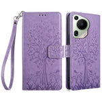 For Huawei Pura 70 Ultra Case PU Leather Wallet Stand Floral Phone Cover with Hand Strap
