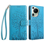 For Huawei Pura 70 Ultra Case PU Leather Wallet Stand Floral Phone Cover with Hand Strap