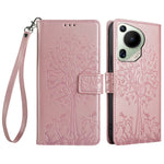 For Huawei Pura 70 Ultra Case PU Leather Wallet Stand Floral Phone Cover with Hand Strap