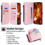 For Huawei Pura 70 Ultra Cell Phone Case Zipper Pocket Leather Wallet Stand Cover with 2 Straps