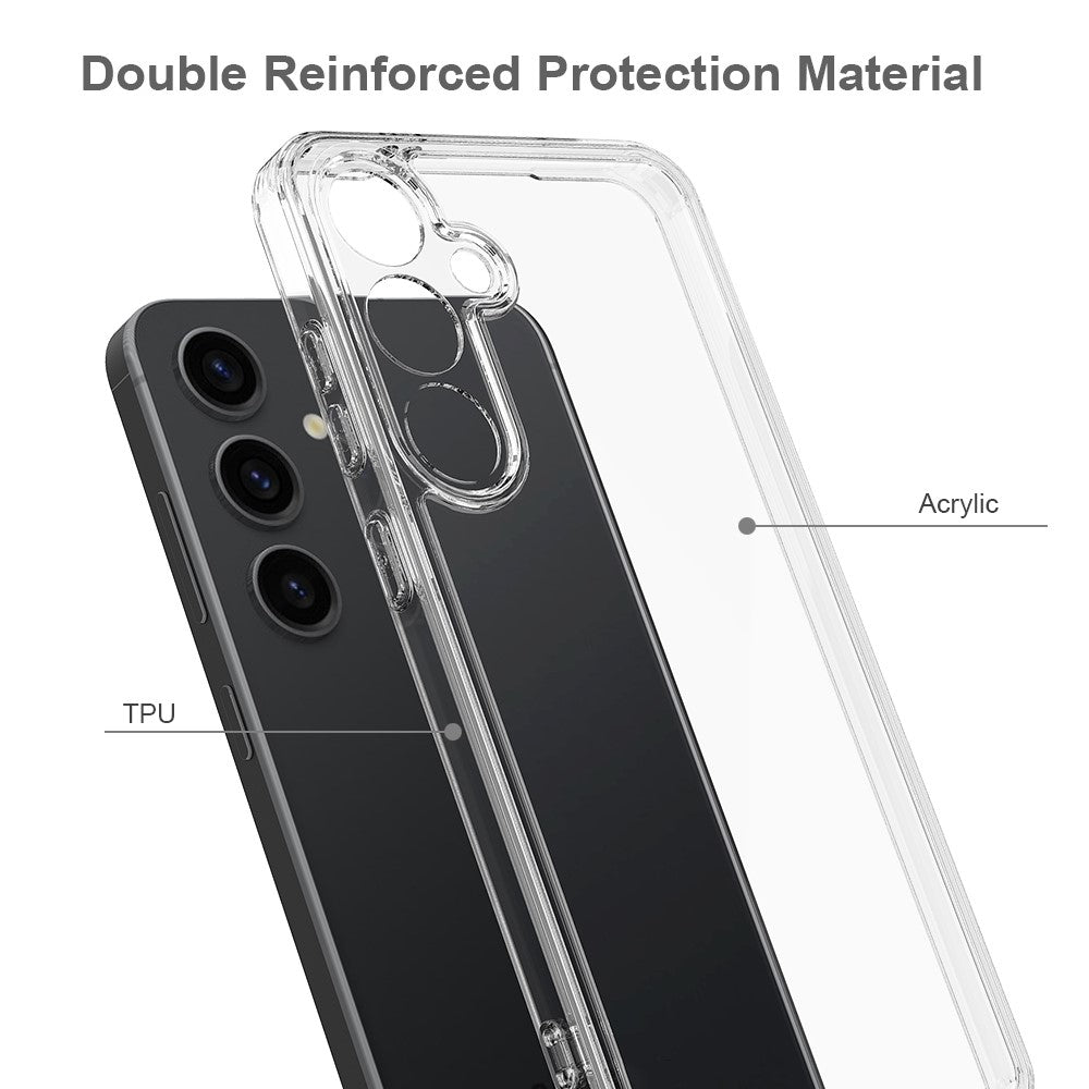 For Samsung Galaxy M55 5G / C55 5G / F55 5G Case Hybrid TPU+Acrylic Transparent Protective Back Cover