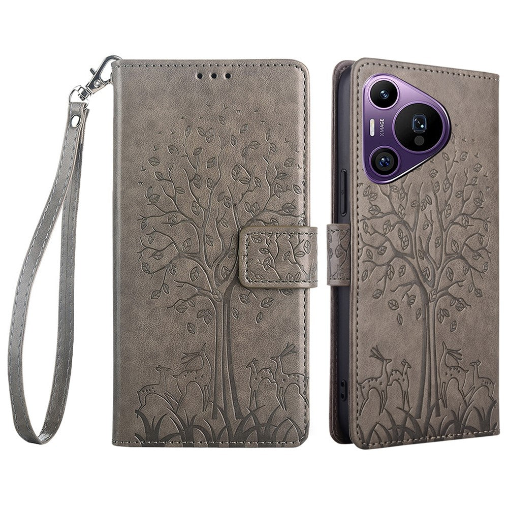For Huawei Pura 70 Pro / Pura 70 Pro+ Case PU Leather Wallet Phone Cover with Hand Strap