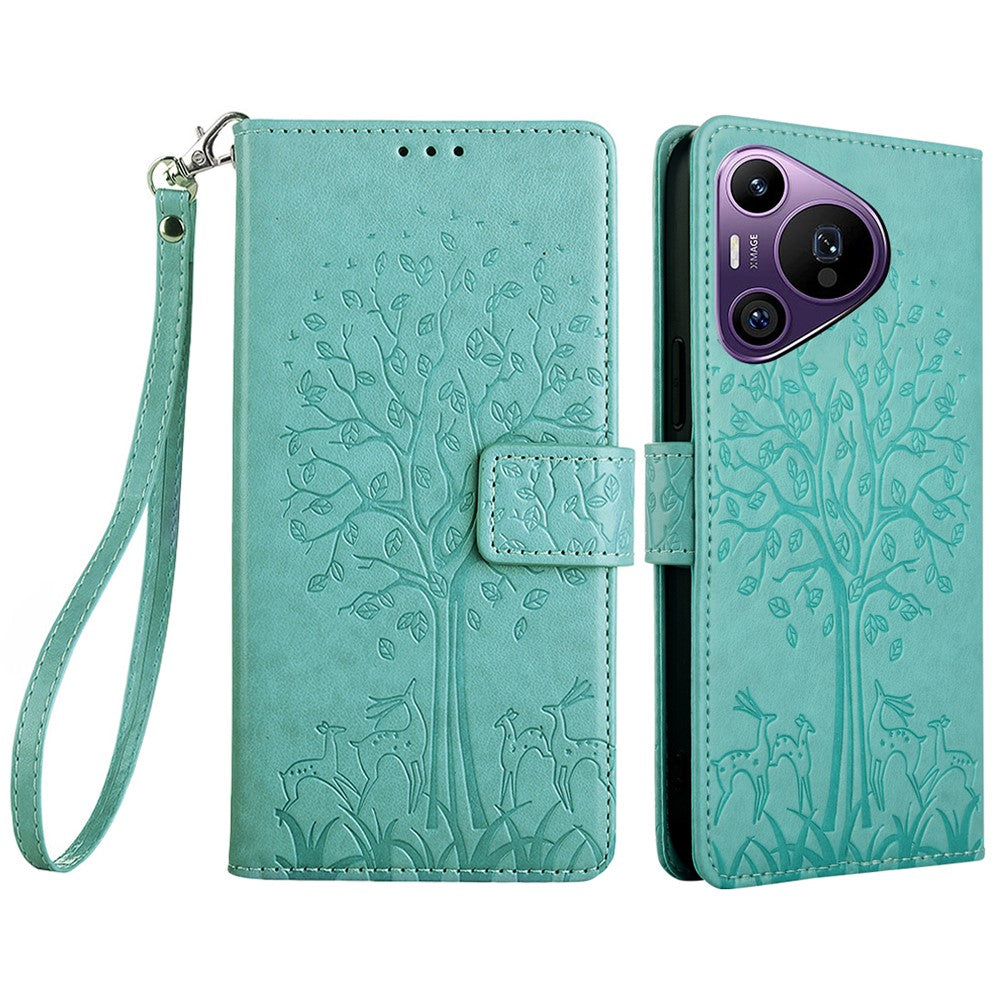 For Huawei Pura 70 Pro / Pura 70 Pro+ Case PU Leather Wallet Phone Cover with Hand Strap