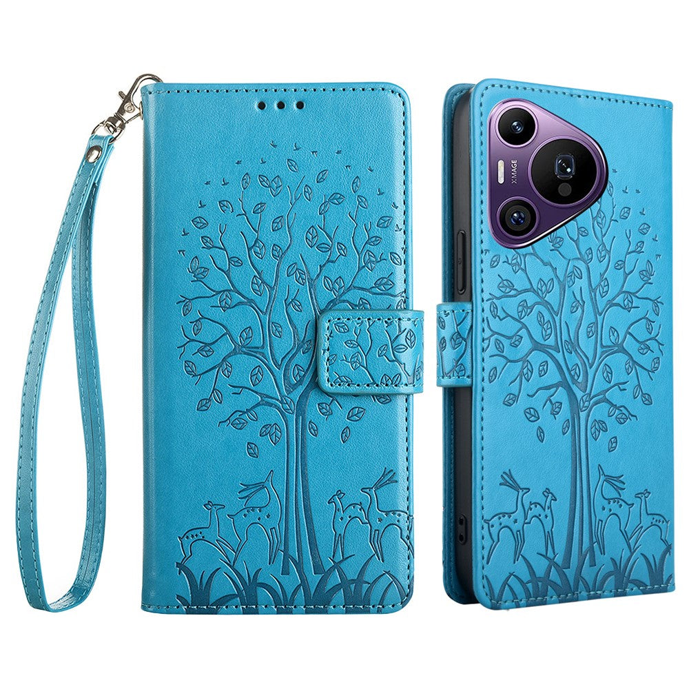 For Huawei Pura 70 Pro / Pura 70 Pro+ Case PU Leather Wallet Phone Cover with Hand Strap