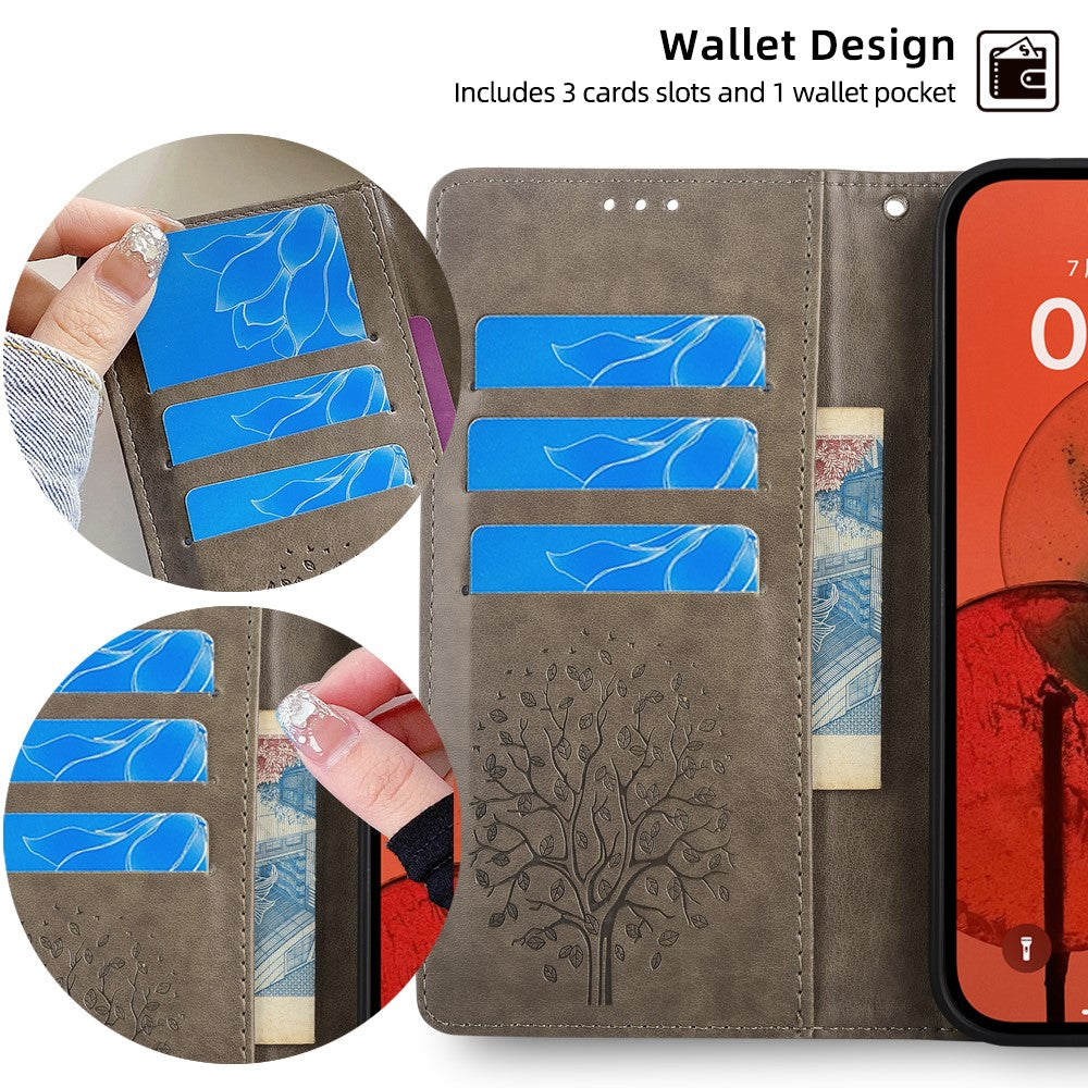 For Huawei Pura 70 Case PU Leather Wallet Phone Cover Tree Deer Imprinted