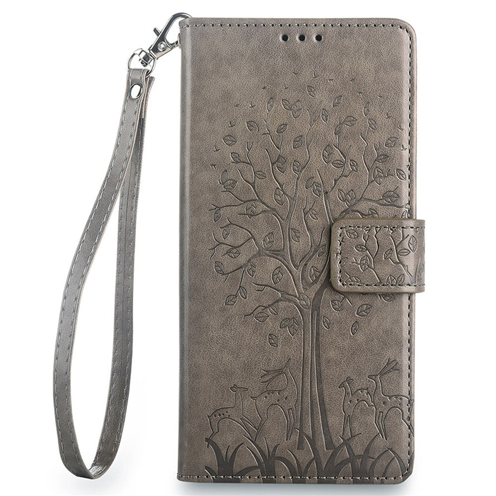 For Huawei Pura 70 Case PU Leather Wallet Phone Cover Tree Deer Imprinted